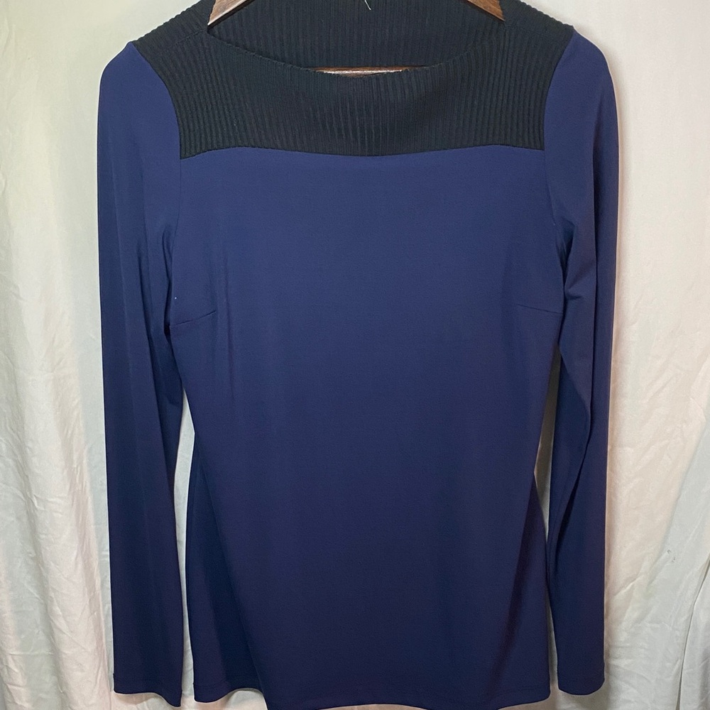 Iris Setlawke Elegant Midnight Blue and Black Women's Top